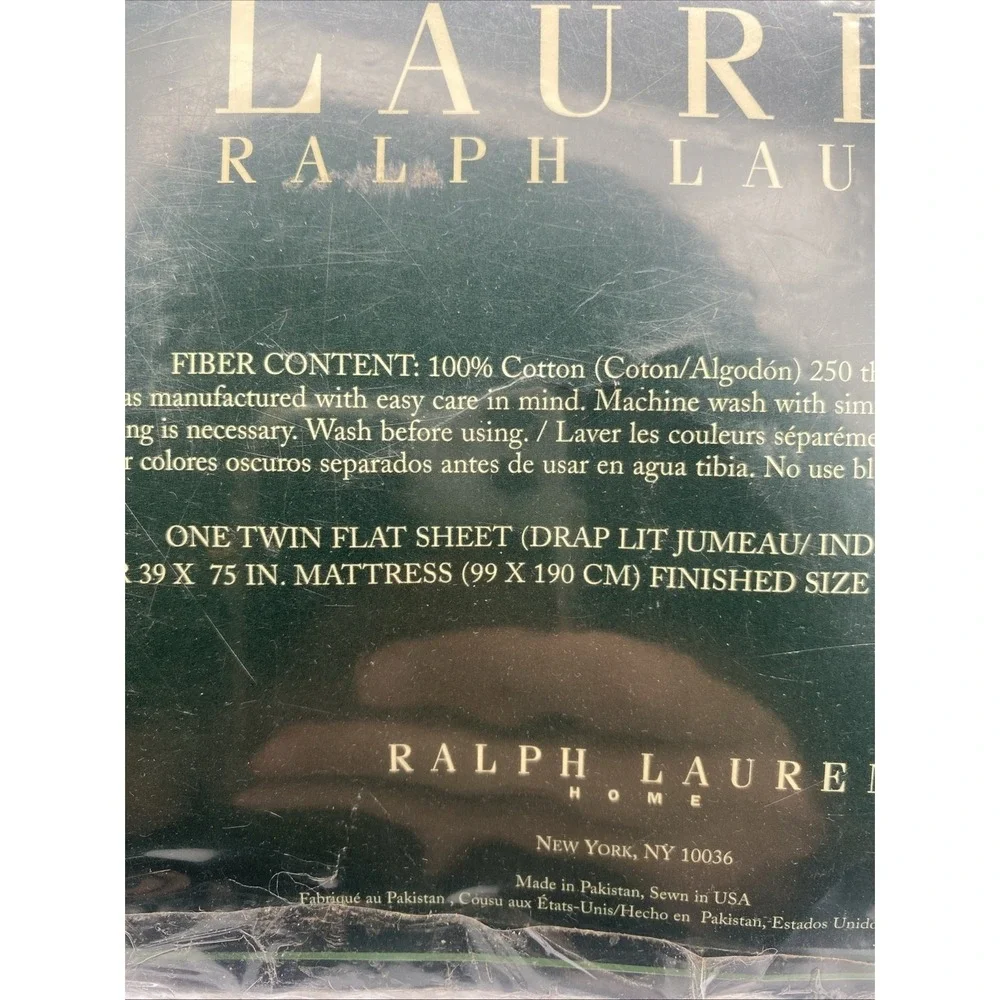 NOS Vintage Ralph Lauren Flat Sheet Twin Size Periwinkle